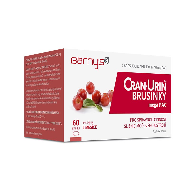 Barny's Cran-Urin™ megaPAC brusinky, 60 kapslí