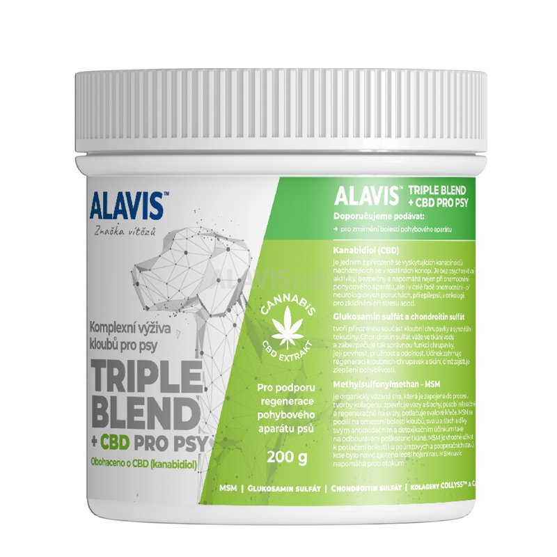 ALAVIS™ Triple Blend + CBD pro psy, 200 g