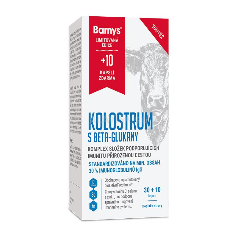 Barnys Kolostrum s beta-glukany, 30+10 kapslí ZDARMA