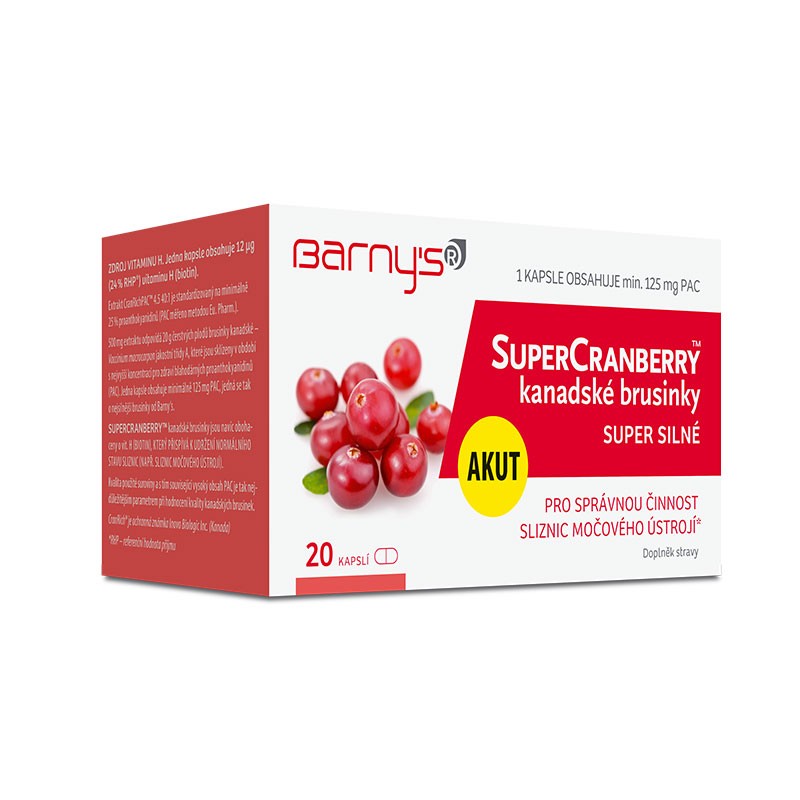 Barny's SuperCranberry™  kanadské brusinky SUPER SILNÉ, 20 kapslí